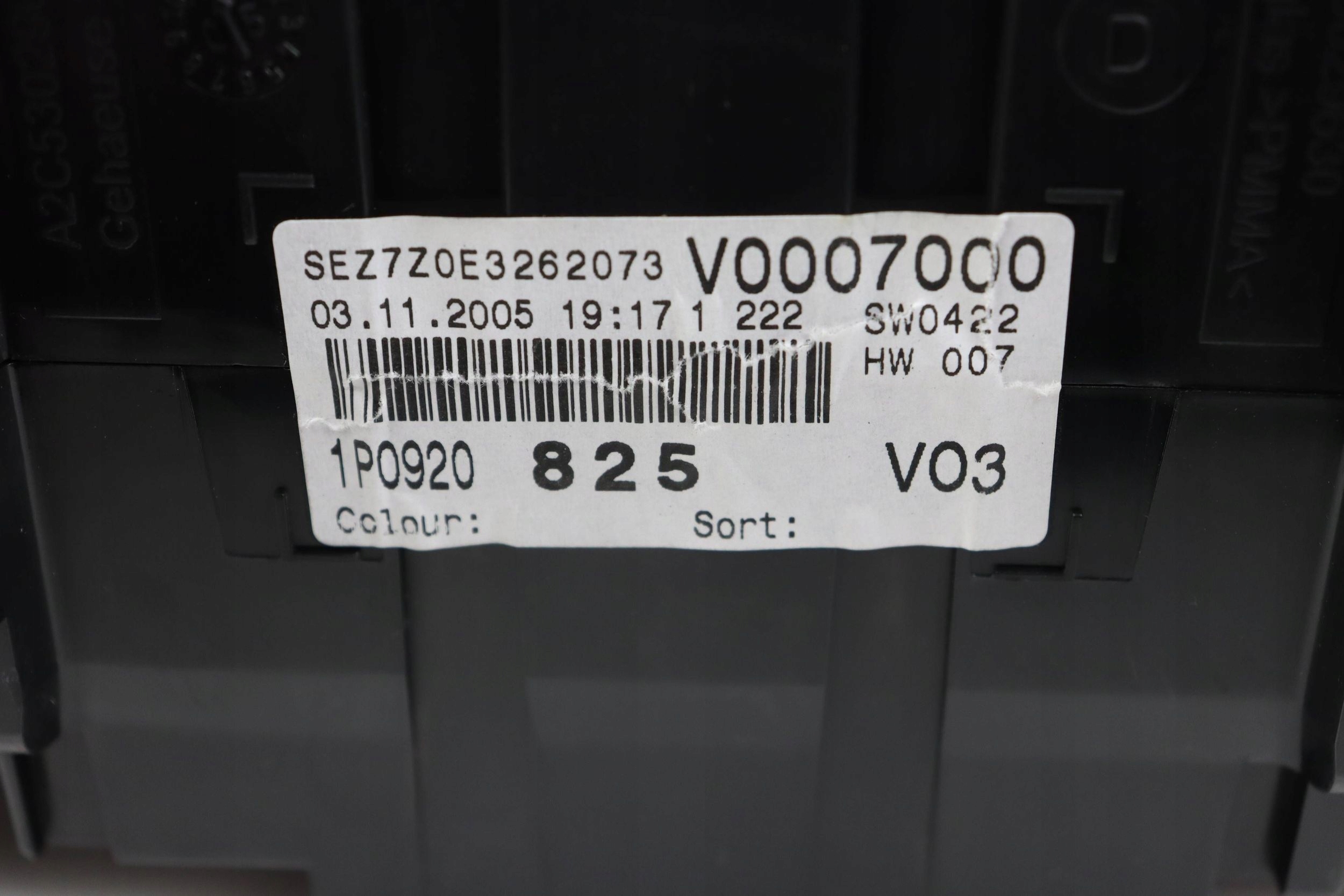 SEAT LEON II dials dials PREDKOSCIOMIERZ petrol 1P0920825