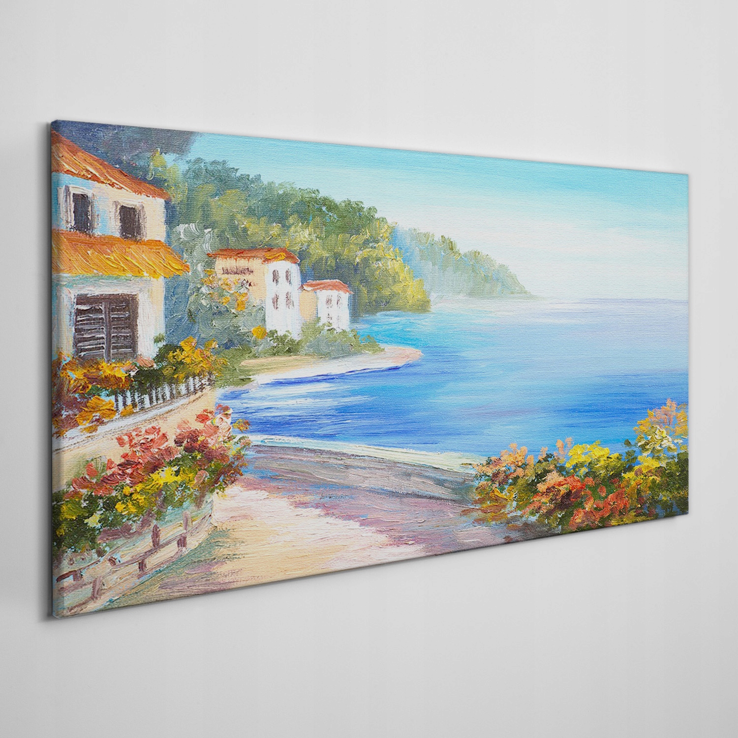 

Obraz płótno Wybrzeże kwiaty morze niebo 140x70 cm