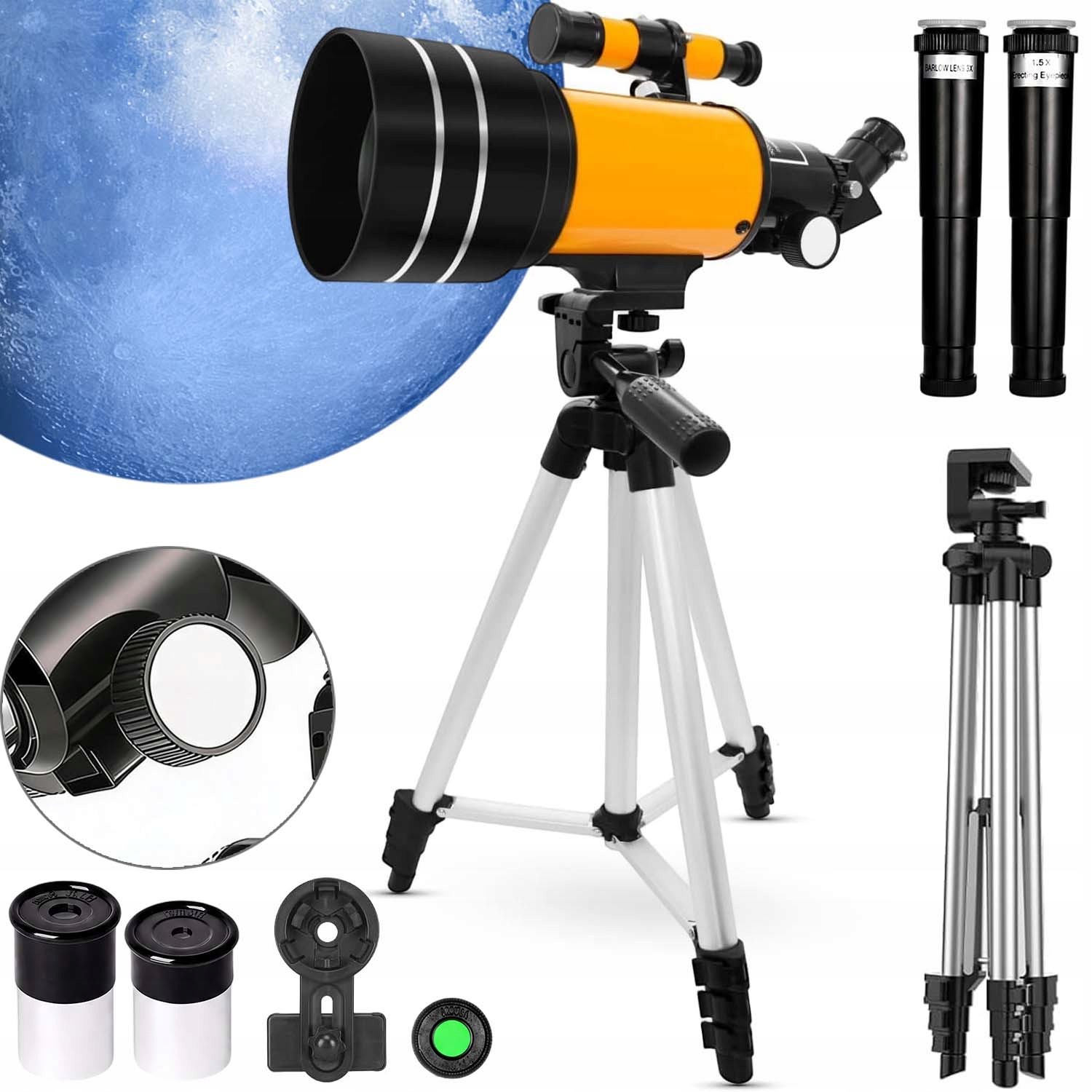 Astronomický Teleskop Dalekohled S Ovládacím Panelem Se Otáčí O 360 Stupňů