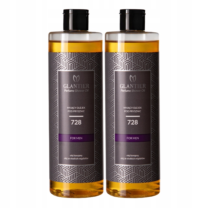 Sada x2 Glantier 728 Pánský olej na mytí těla 400 ml