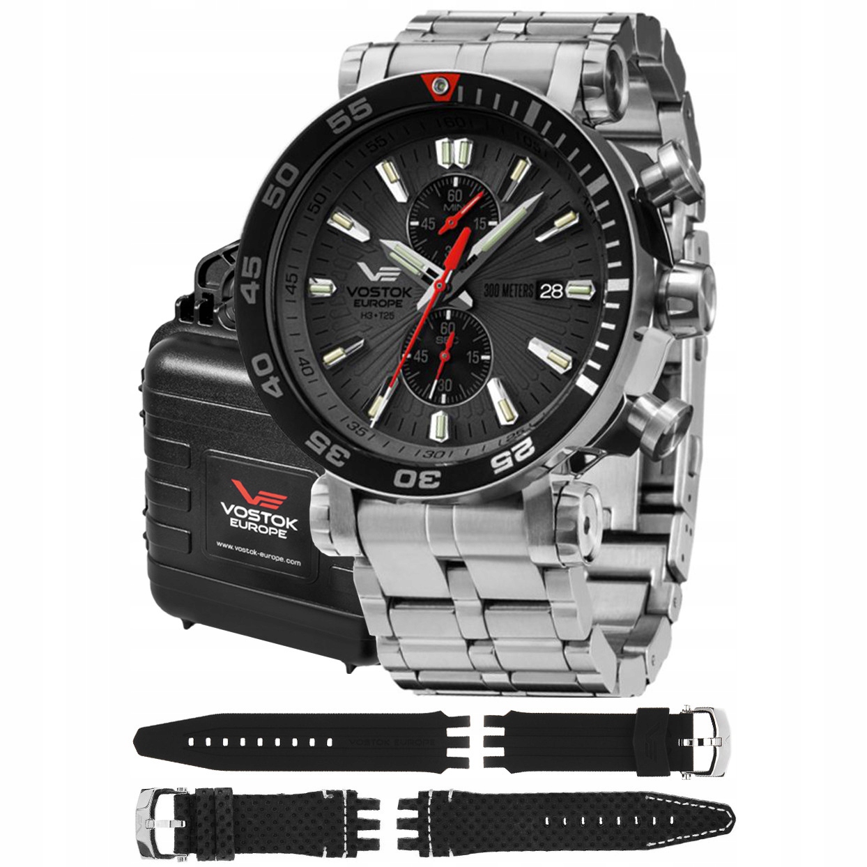 Pánské Hodinky Vostok Europe VK61-575A588B stříbrný náramek