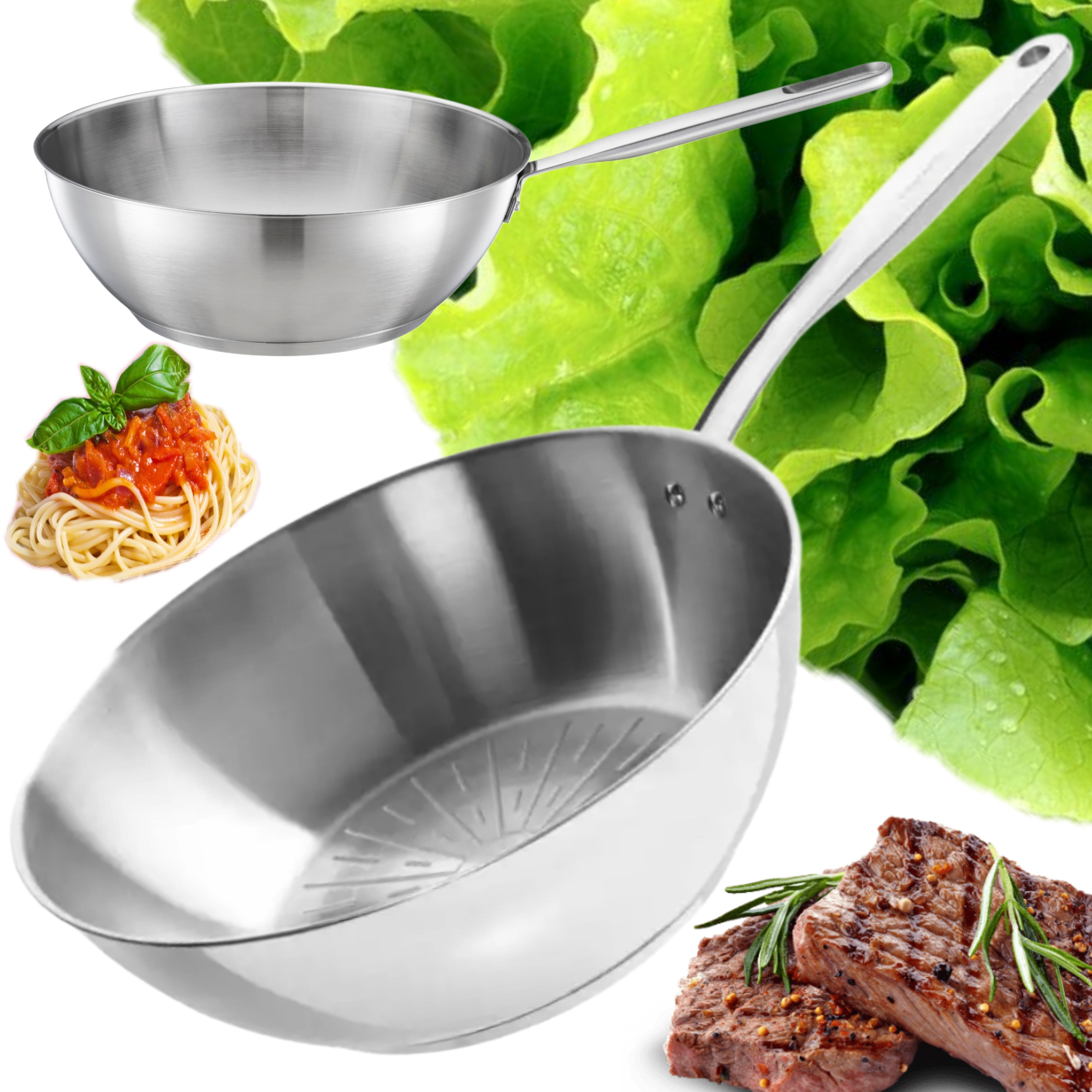 Wok Fiskars All Steel Panvica Kuchynská Tradičná Nerezová Oceľ 28 CM