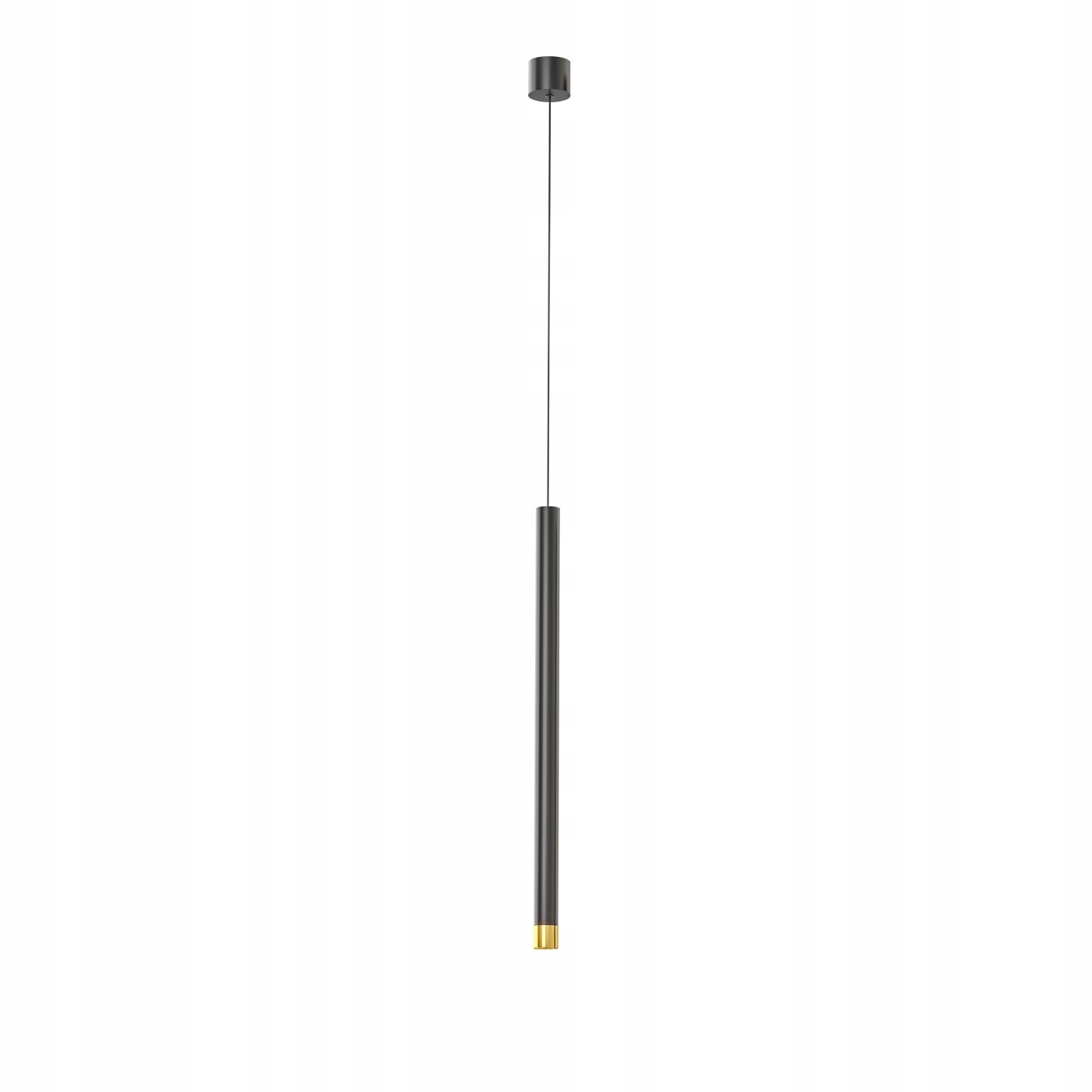 Závěsná lampa tuba Q I 50 černá zlatá do obývacího pokoje jídelny nad ostrovní barový stůl