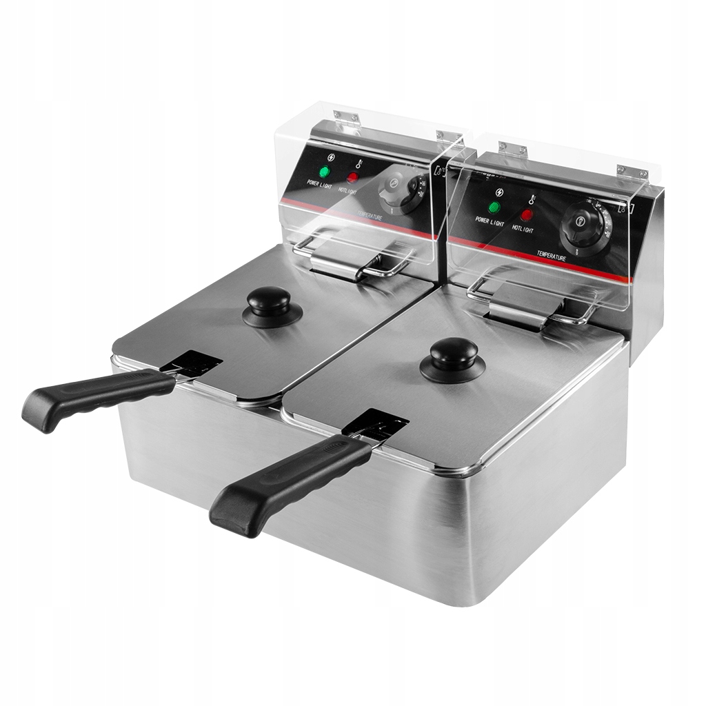 Elektrická fritéza 2x4L Dvoukomorová Gastronomická 4000W Mega-M