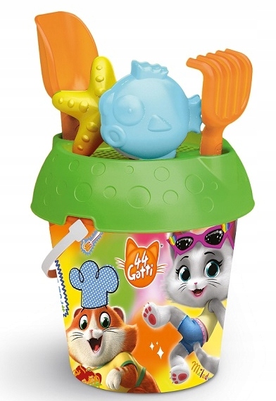 ZESTAW DO PIASKU 44 KOTY WIADERKO ŁOPATKA SZPADEL