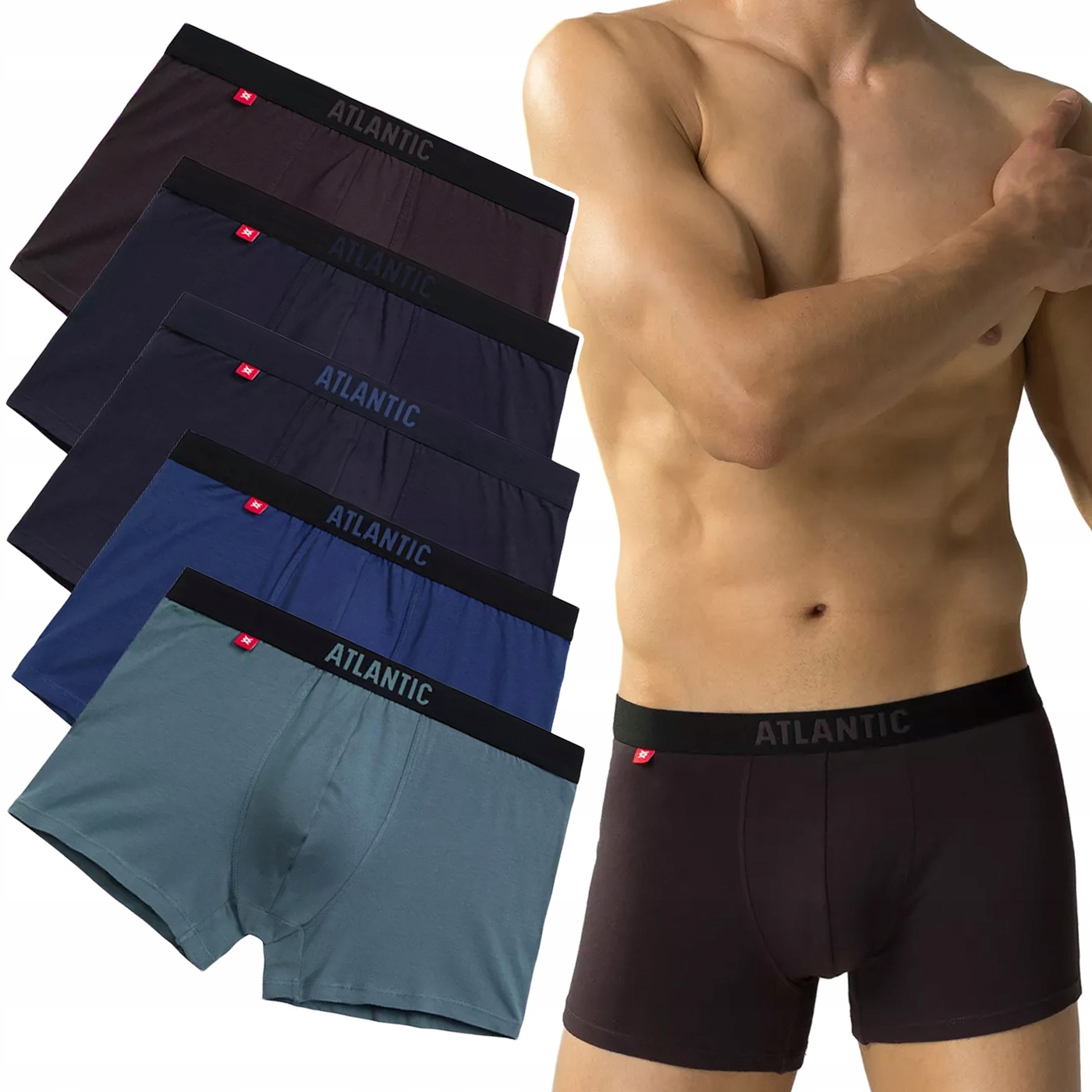 Pánské Boxerky Atlantic 5SMH-004, přiléhavé šortky, 5 Barev M