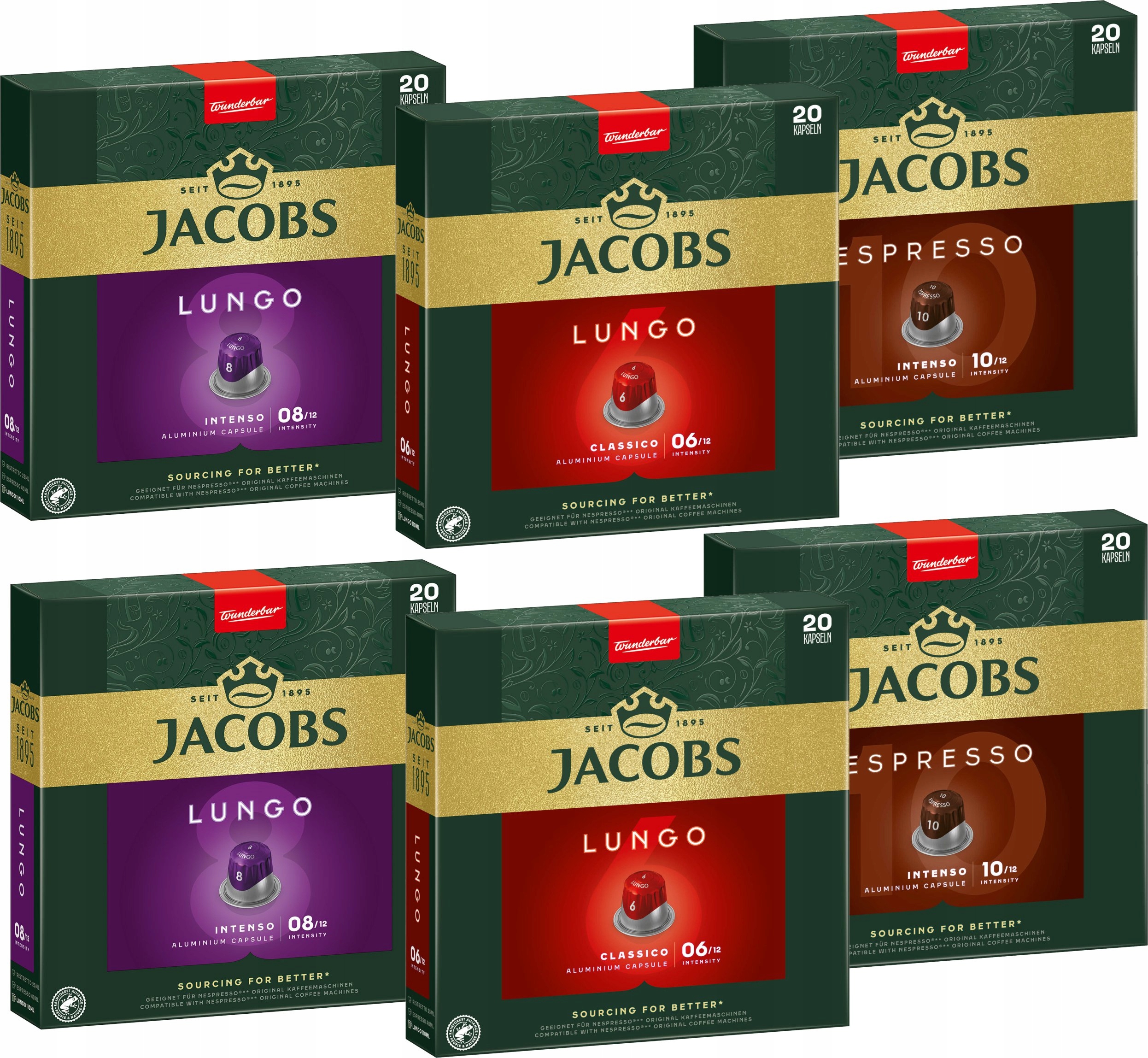 Levně Káva Nespresso Jacobs Lungo Espresso Set 120 Ks