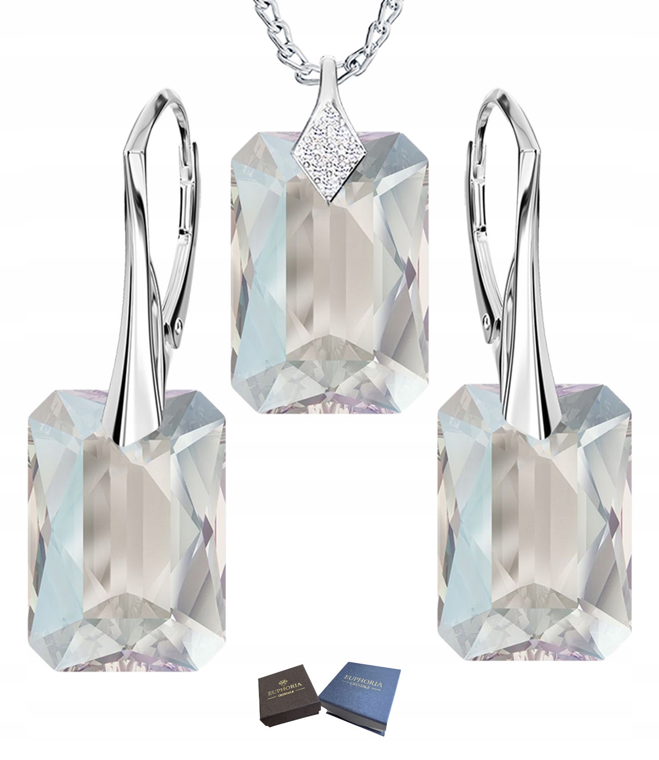 Sada stříbrných šperků Stříbro 925 Sada Náušnice Řetízek pro ženy