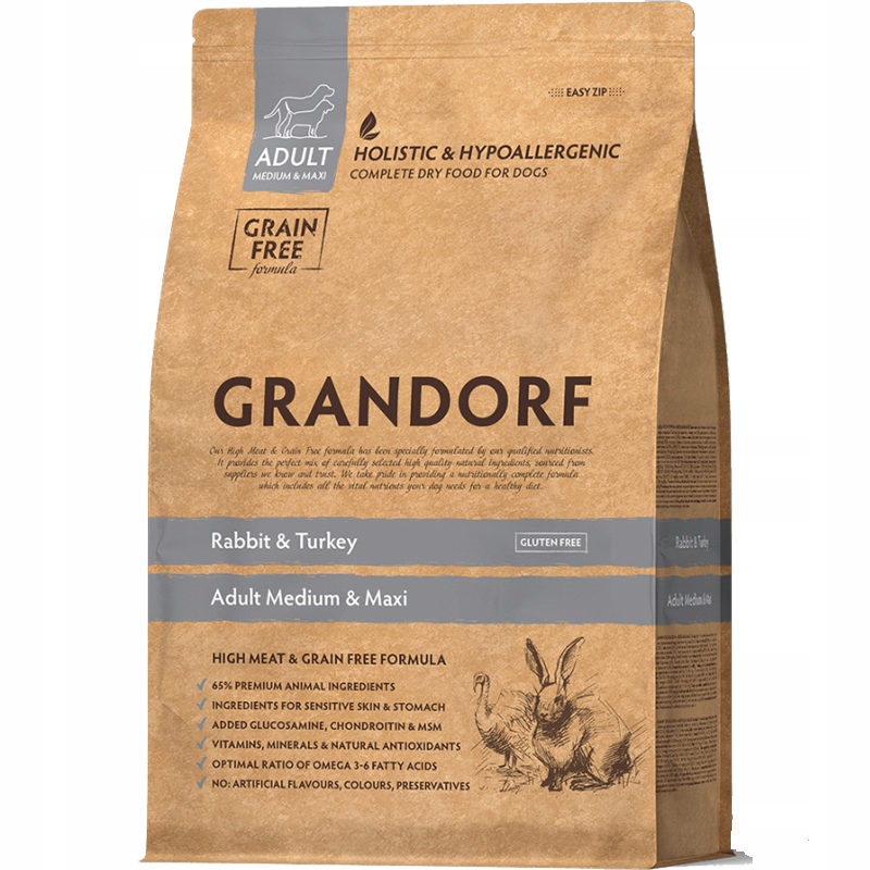 Grandorf Adult Medium & Maxi Rabbit & Turkey 3kg