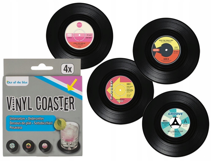PODKŁADKI POD SZKLANKI PŁYTY WINYLOWE 4szt/kpl n Typ podkładka (mata)