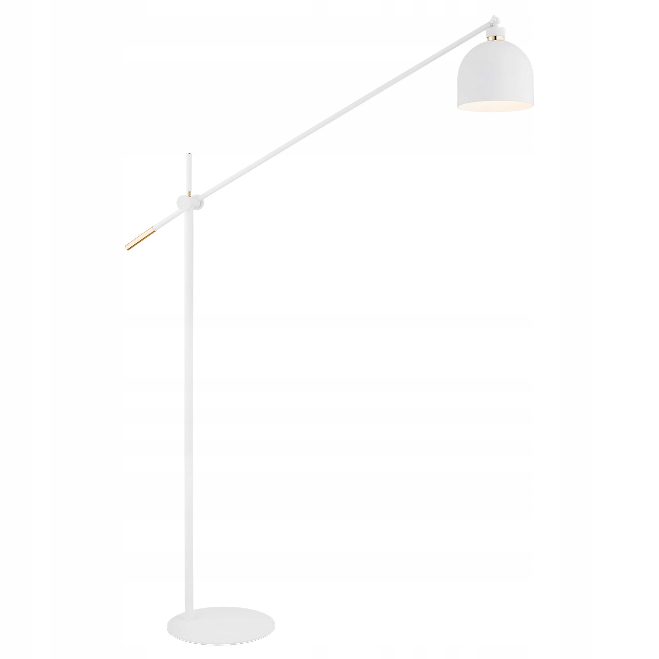 Designerska Lampa Podłogowa Biała Z Mosiądzem E27 1P Detroit Argon