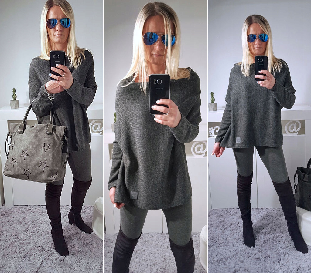 

Sweterek Oversize Tunika Sweter Wool Odkryte Ramię