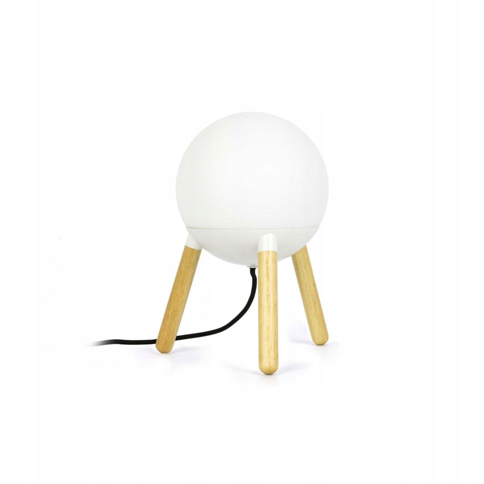 Dizajnová stolná lampa Faro Mine Pc biela, drevo, E27, moderná 30 cm