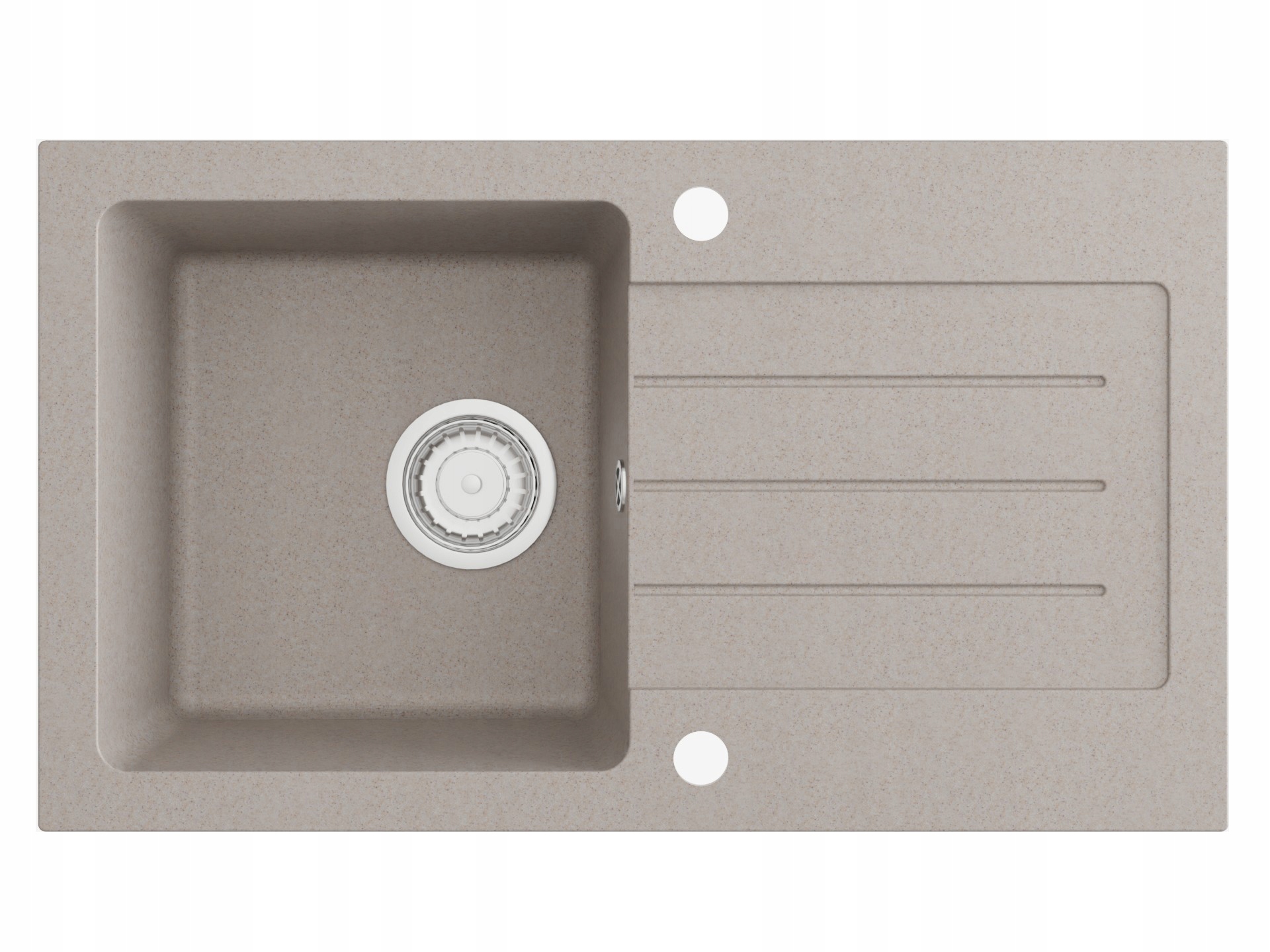 ZLEWOZMYWAK GRANITOWY JEDNOKOMOROWY Z OCIEKACZEM GRAFIT CIEMNY SZARY Linia DARFOR