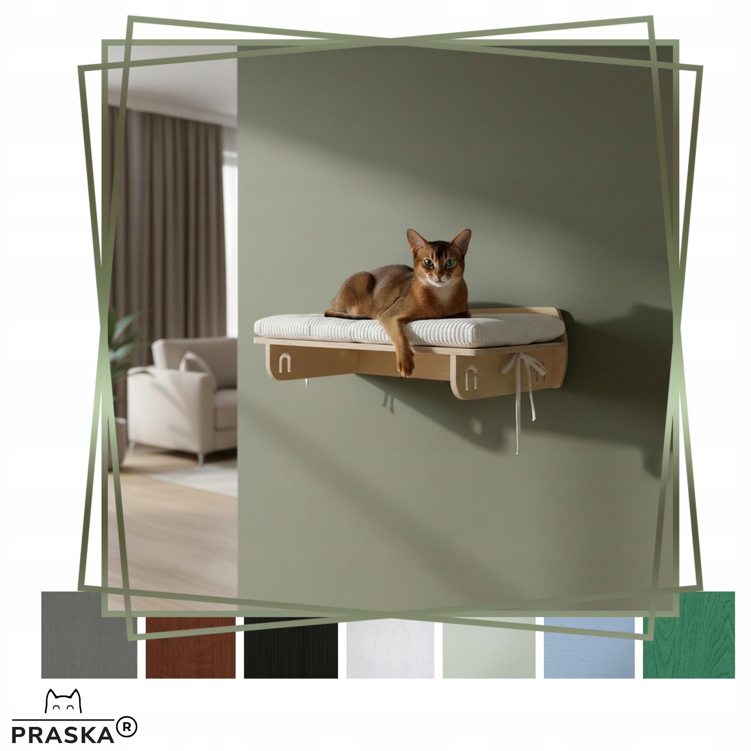 Levně Praska police pro kočky na zeď ShelfClassic 75 x 35 cm, překližka Barva