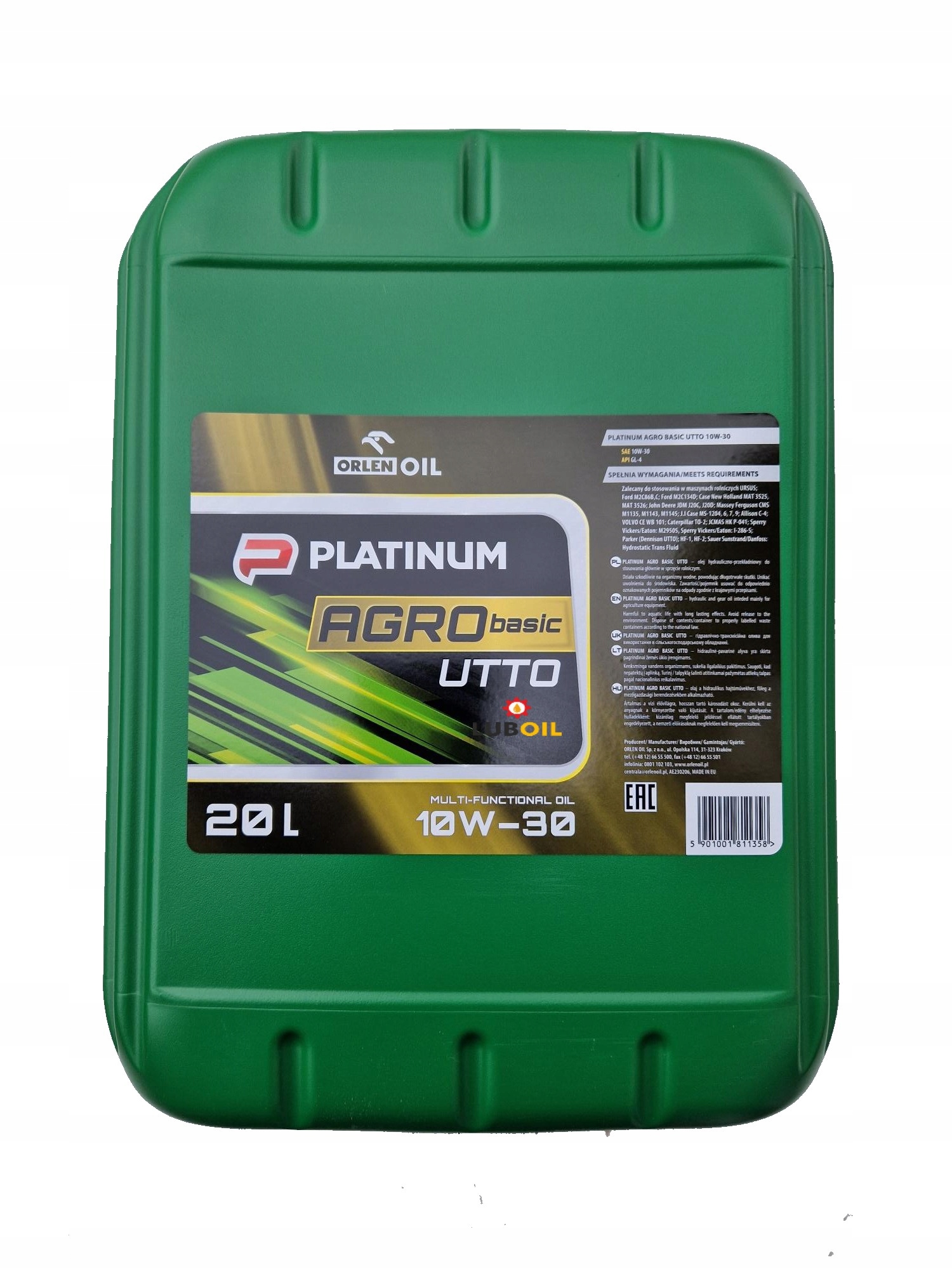 

Olej Platinum Agro Basic Utto 10W-30 20L