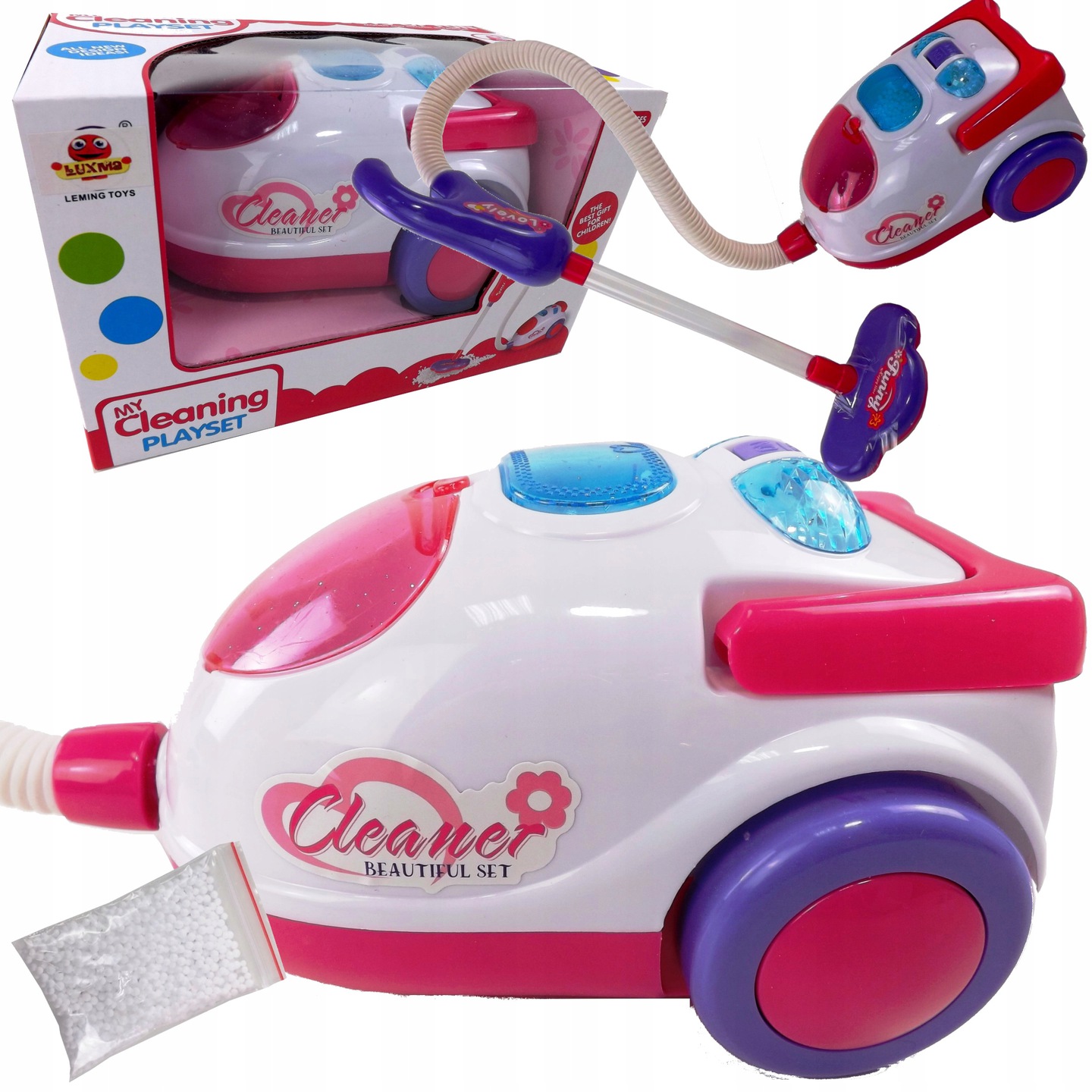 ODKURZACZ DLA DZIECI NA BATERIE RÓŻOWY