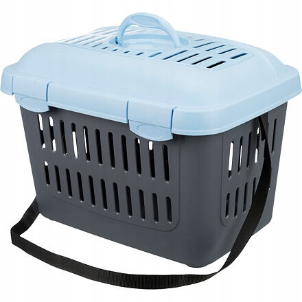 Levně Transportní box MIDI Capri 44x33x32cm max.do 5kg Trixie, modro/šedá