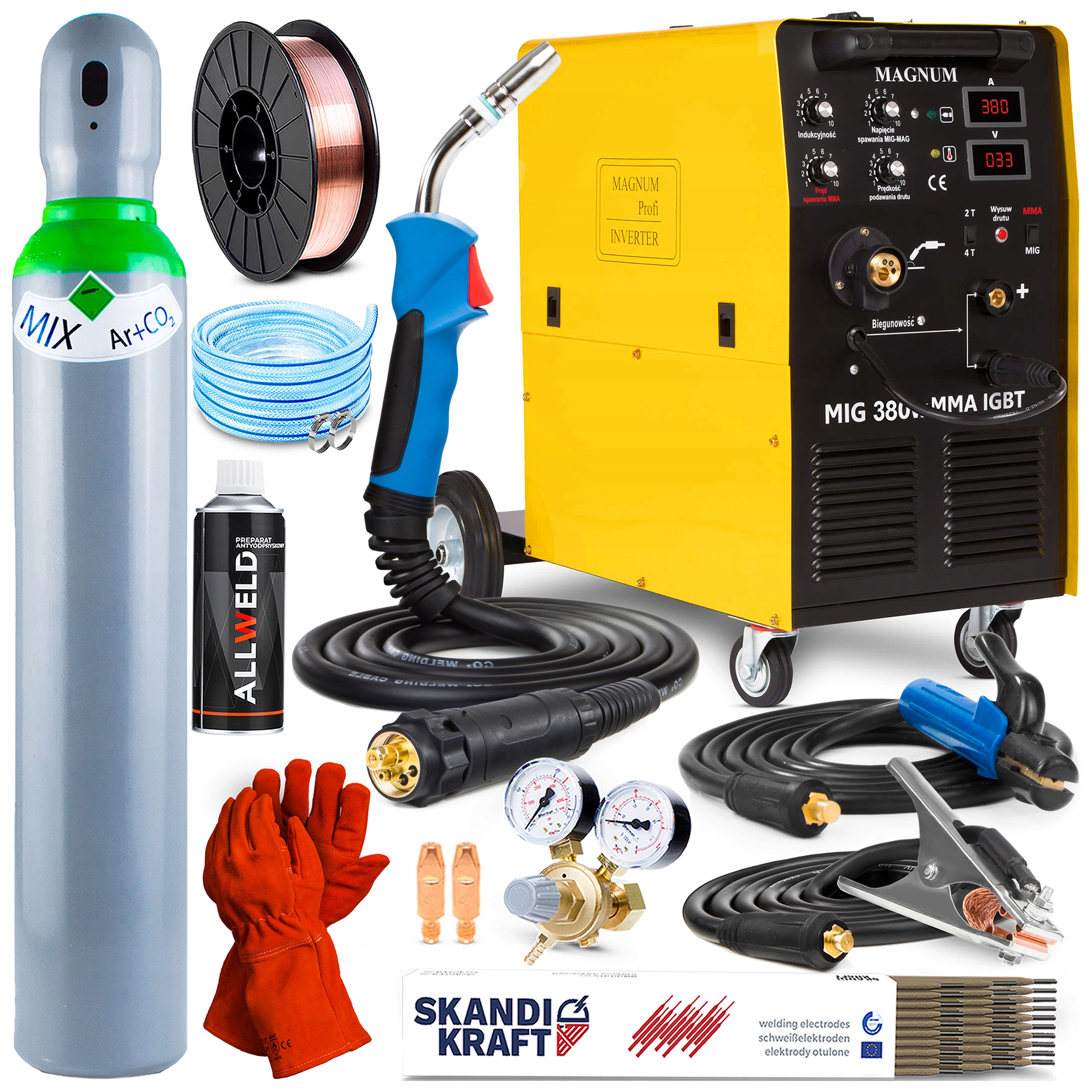 Invertorová Svářečka Invertorová Magnum Mig 380W Mma Igbt 400V 370A Alu 4X4