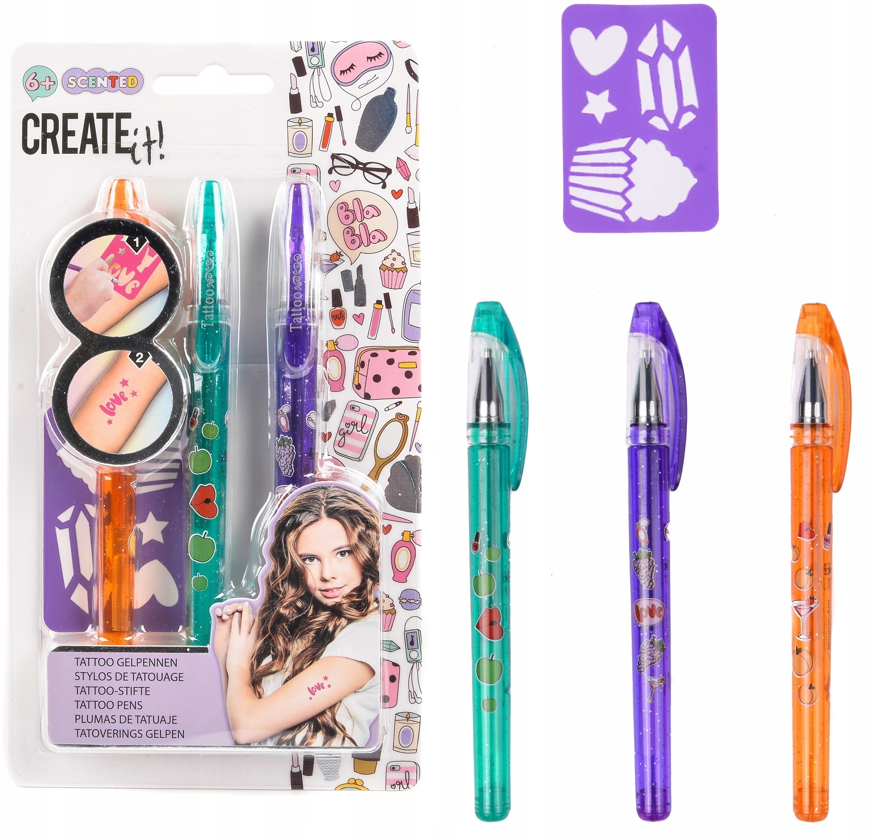 

Create It! Pisaki Do Robienia Tatuaży 3szt Szablon