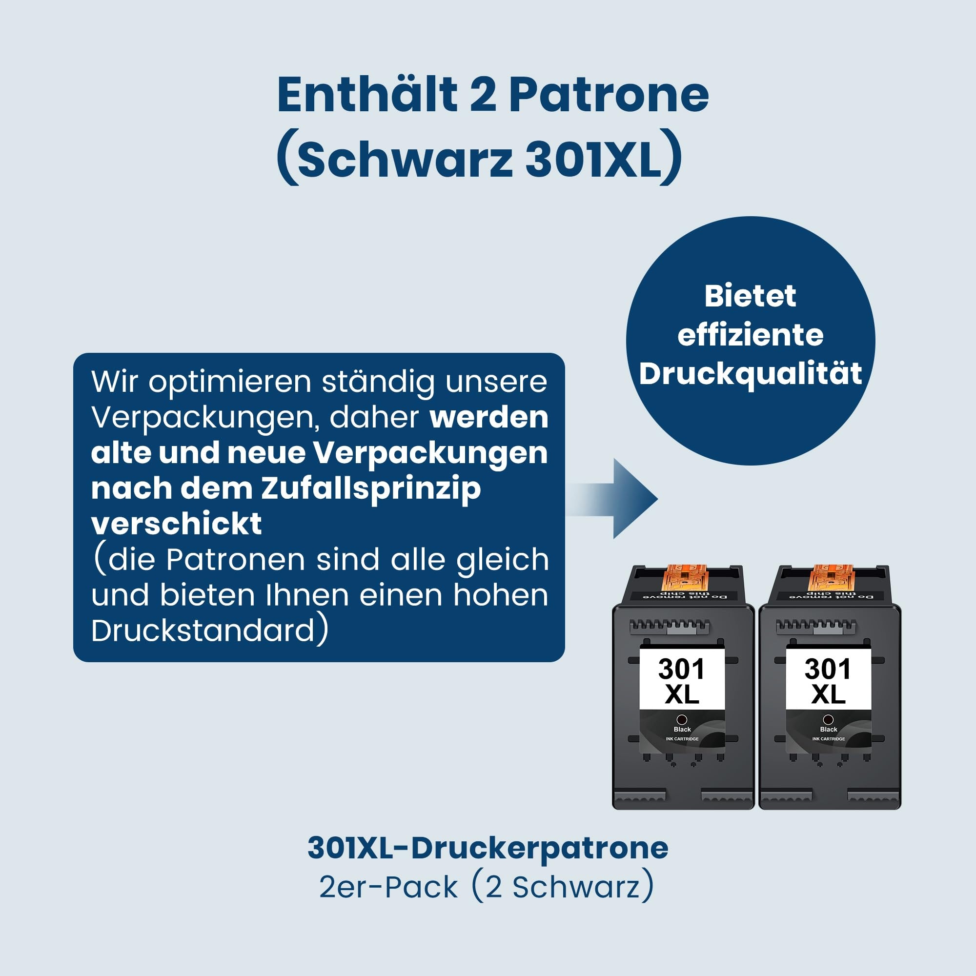 HP ZESTAW TUSZY 301XL CZARNY DO ENVY DESKJET OFFICEJET DRUKAREK — miniatura 2