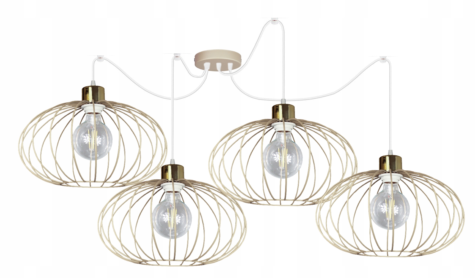 Závesná lampa do obývacej izby Pavúk Cora béžová stropná lampa Led stropné svietidlo