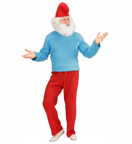 STRÓJ PAPA GNOM KRASNAL NIEBIESKI BAJKOWY l