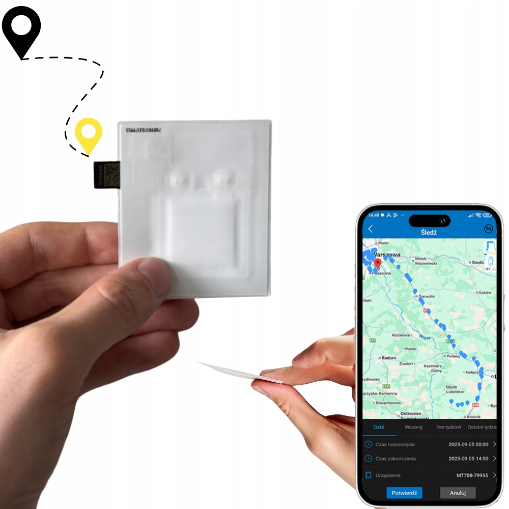Lokalizator Gps Mini Tag Bluetooth Jednorazowy iOS Android Prosta Obsługa