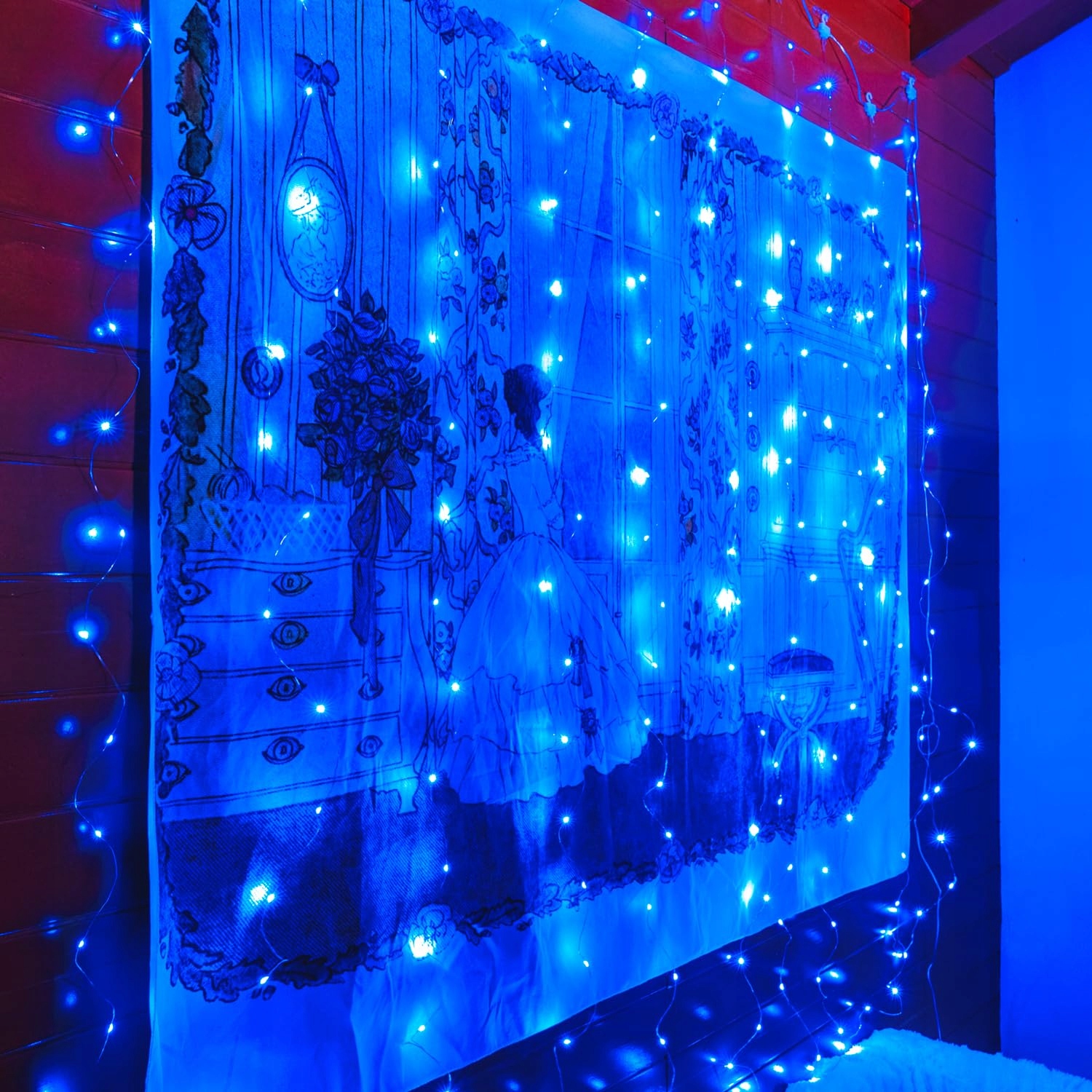 OLLNY Kurtyna Girlanda Świetlna Lampki Dekoracyjne 2x2m 200 LED — miniatura 6