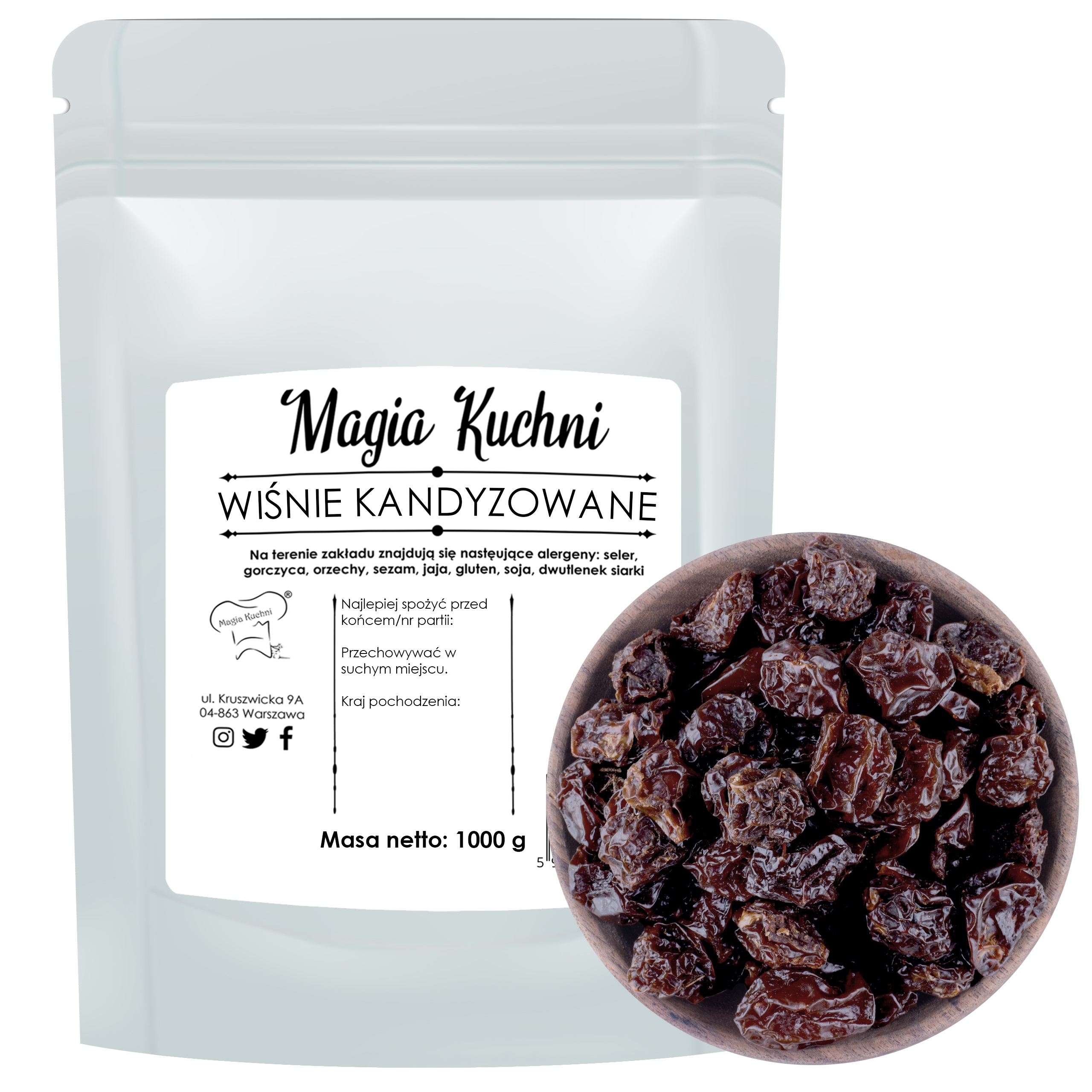 Levně Kandované Višně 1 kg v sirupu, šťavnaté, Celé Ovoce pro Dezerty a pečivo