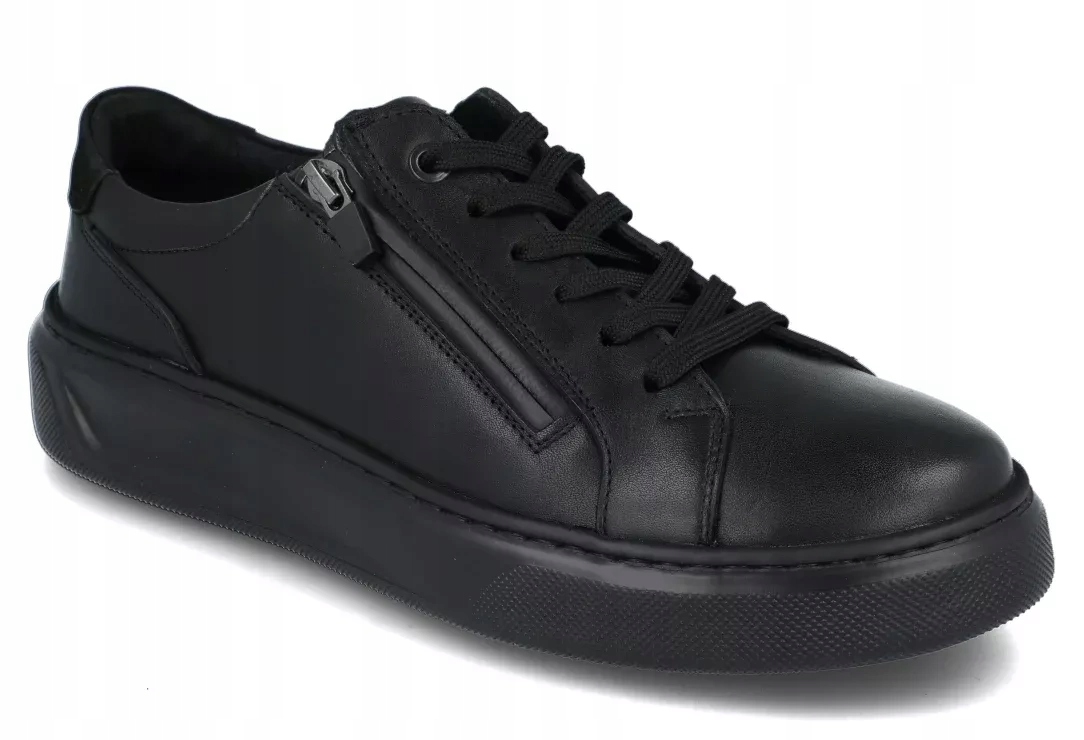 Krisbut pánské boty 5717 černé kožené klasické polobotky se zipem R41