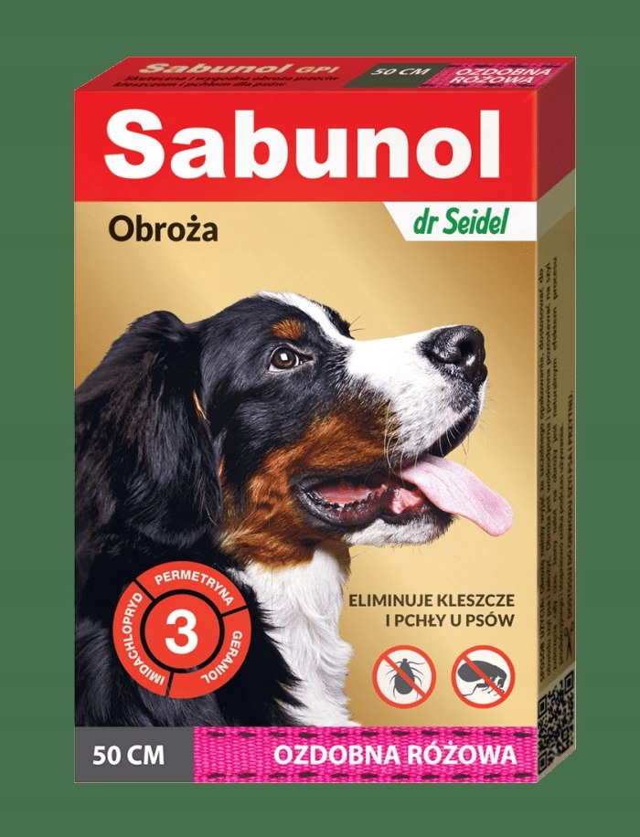 

Sabunol Gpi obroża ozdobna różowa przeciw kleszczo