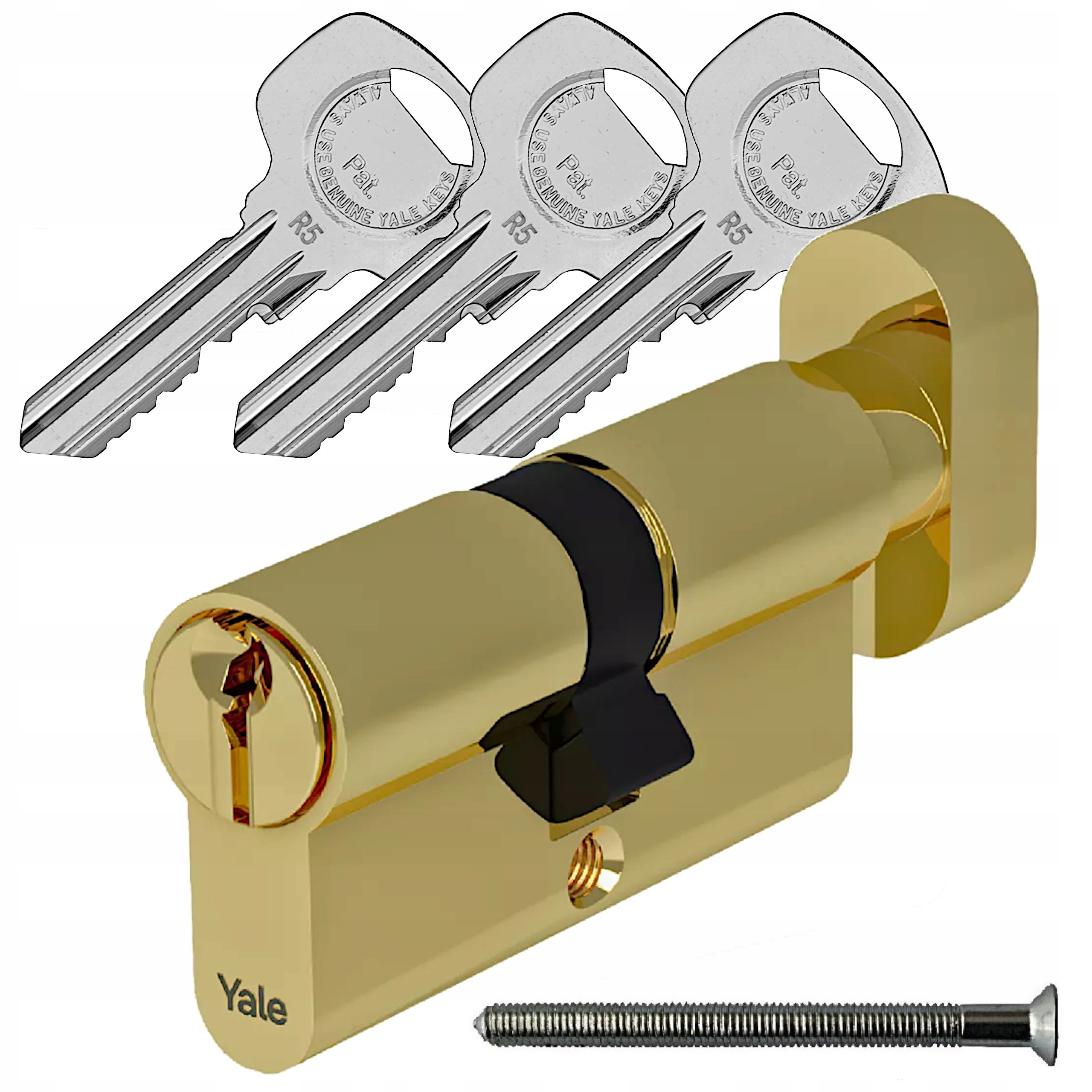 Vložka Yale Y600 30/45G s mosazným knoflíkem, 5 klíčů