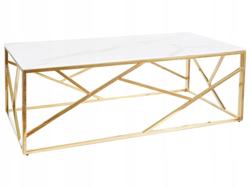 Stolíková lavica Escada A II biela mramor/zlatá 120x60 cm Sig