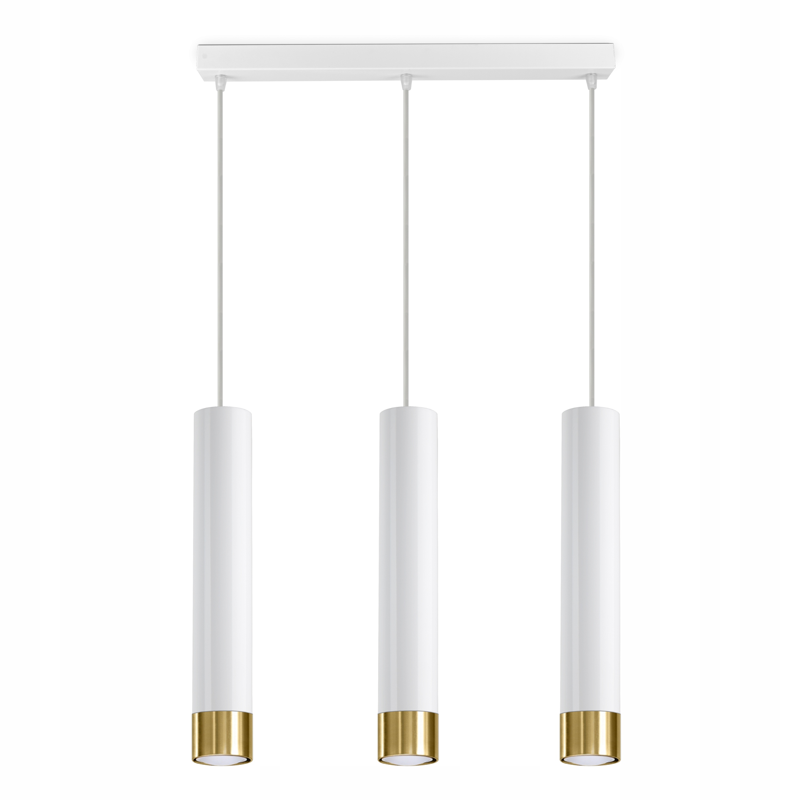 

Lampa Wisząca Tuby Metal Biała Złota Led GU10