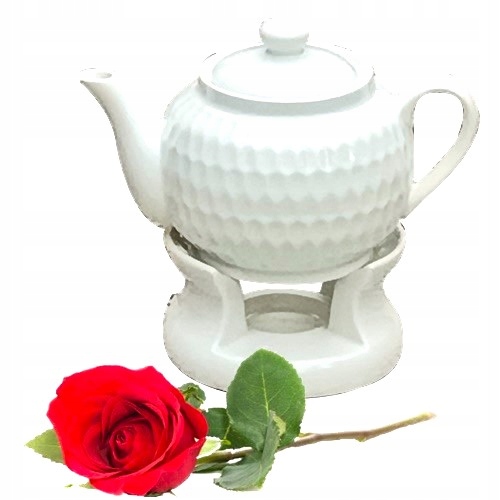 Porcelánový Džbán 900 ML S Ohřívačem, Keramická Konvička Na Čajovou Kávu