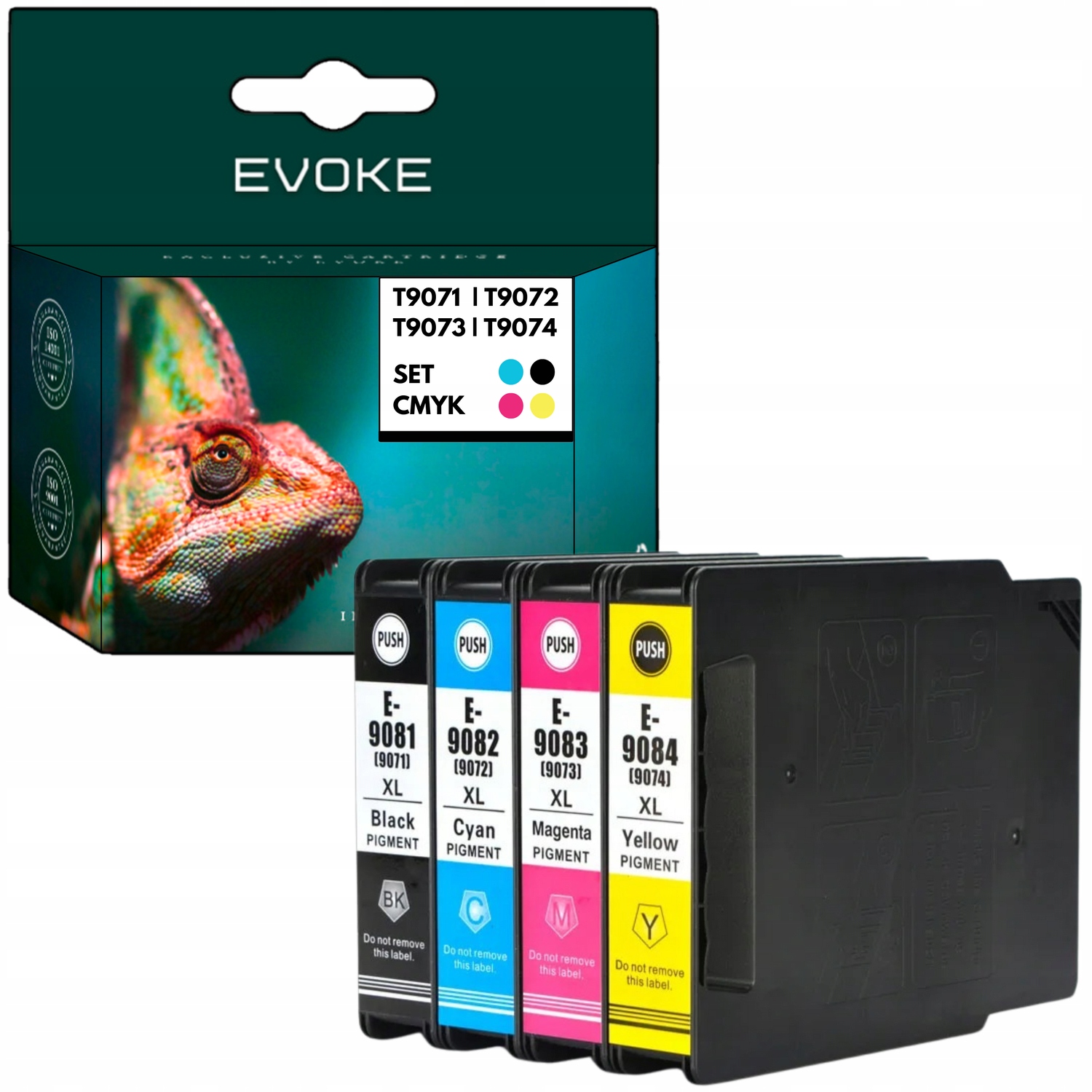 4x Atrament do tlačiarne Epson čierny sada farieb T9071 T9072 T9073 T9074