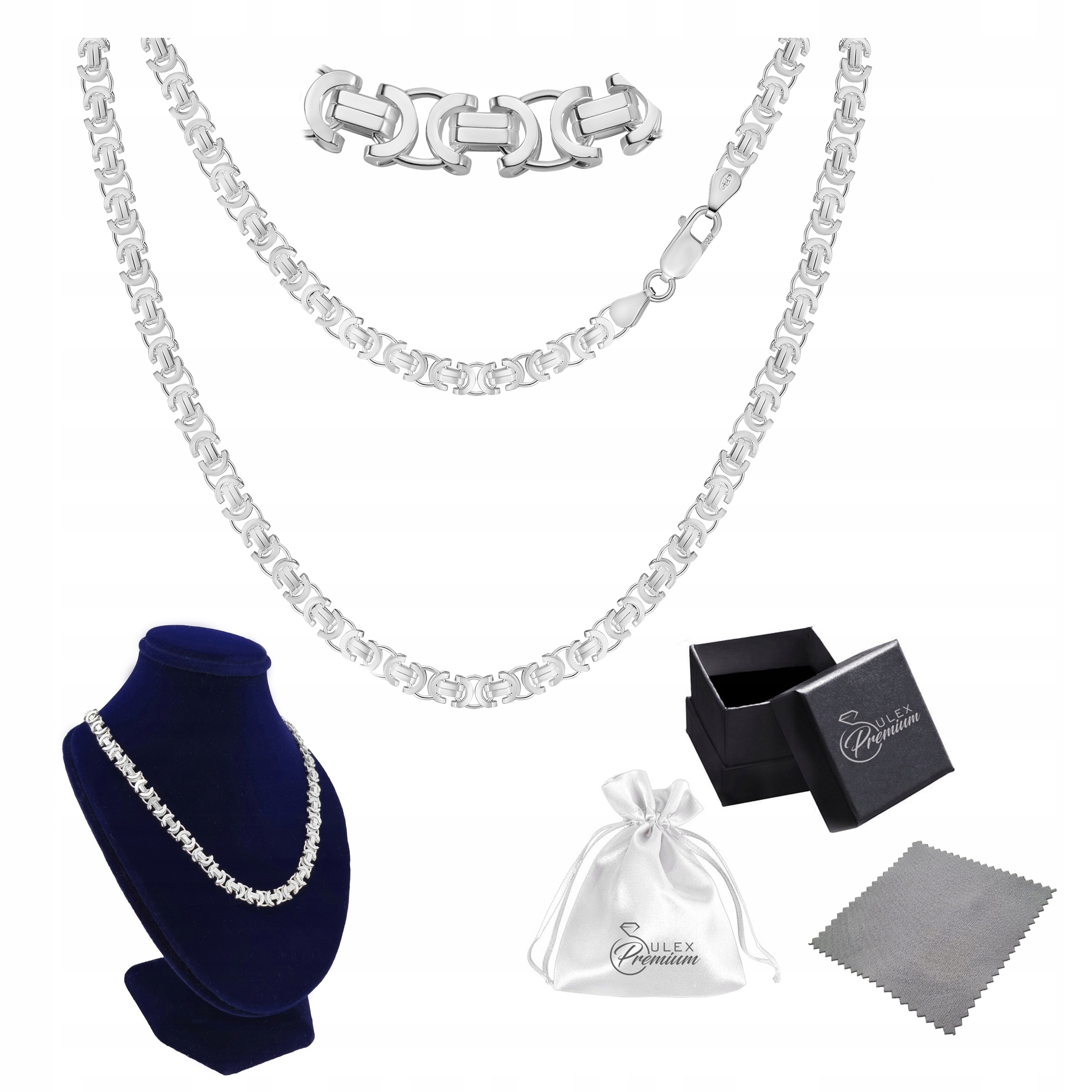 Stříbrný řetízek ryzost 925 Pánský řetěz s Etruským splétáním 60 cm x 5 mm