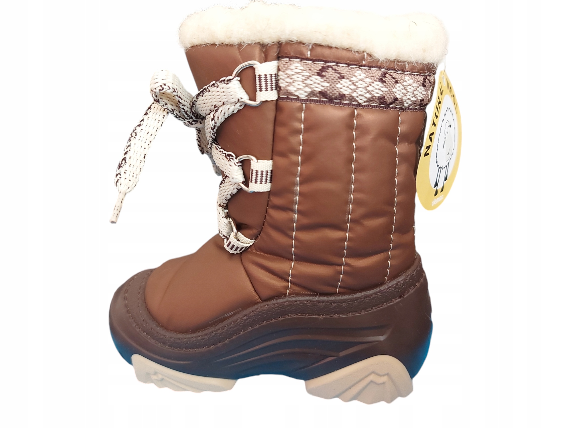 POLSKIE ŚNIEGOWCE DEMAR, OCIEPLANE OWCZA WEŁNA model JOY BRĄZ rozm.28/29 Marka Demar