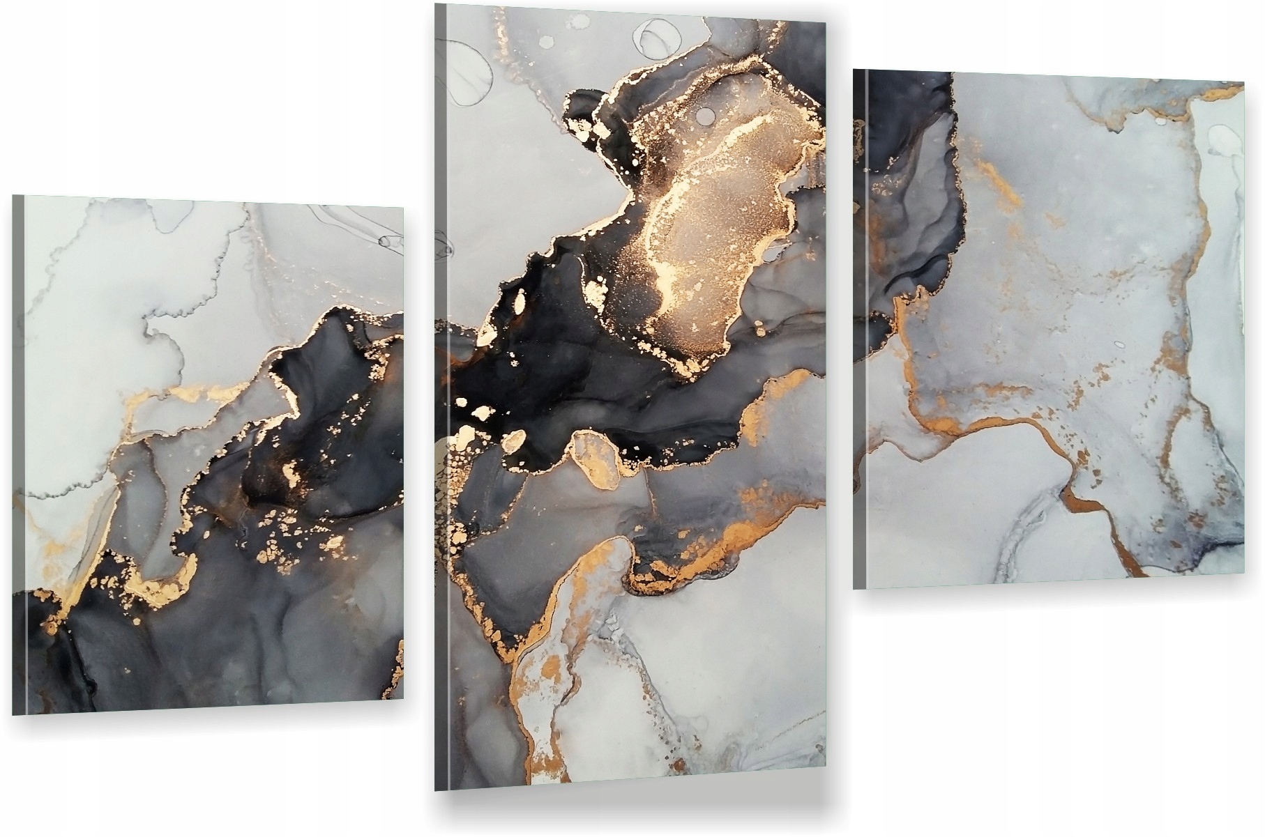 

Tryptyk abstrakcja marmur złoto szary Wybór