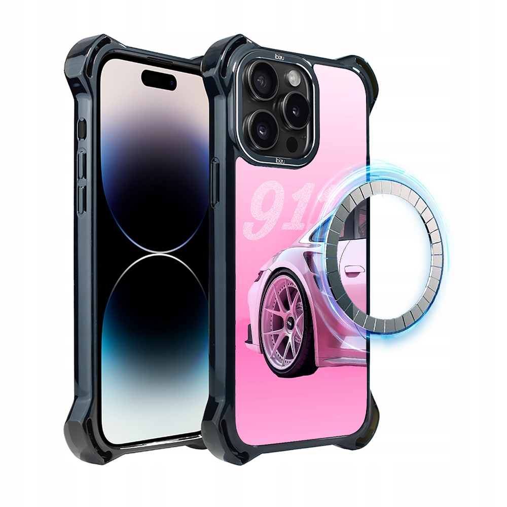 Pouzdro pro iPhone 14 Pro Ibizu DropGuard Ultra s MagSafe, 911, růžové