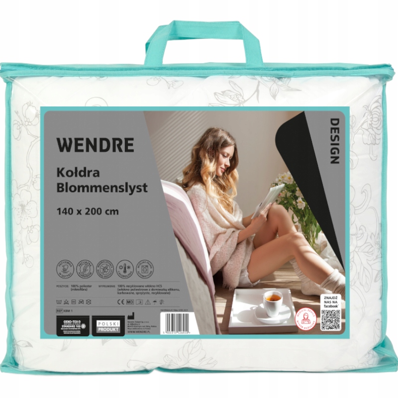 CAŁOROCZNA Kołdra 140x200 ANTYALERGICZNA medyczna Kod producenta K-BL-140-200