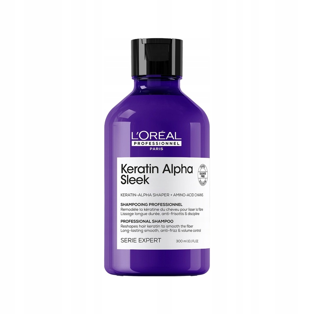 Loreal Keratin Alpha Sleek wygładzający szampon z keratyną 300ml do włosów