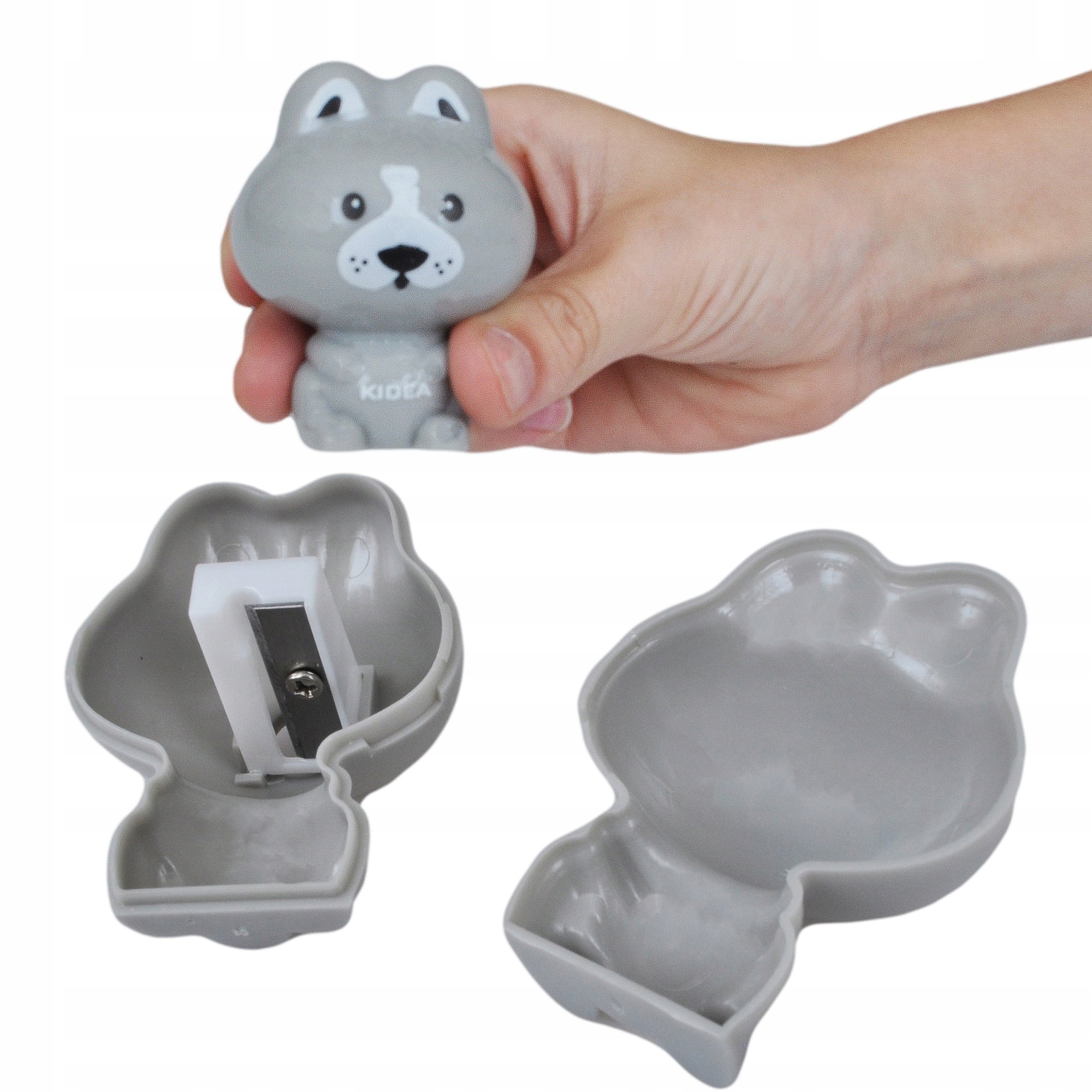 TEMPERÓWKA Z FIGURKĄ KIDEA DO SZKOŁY PRZEDSZKOLA Kolor Odcienie szarości i srebra