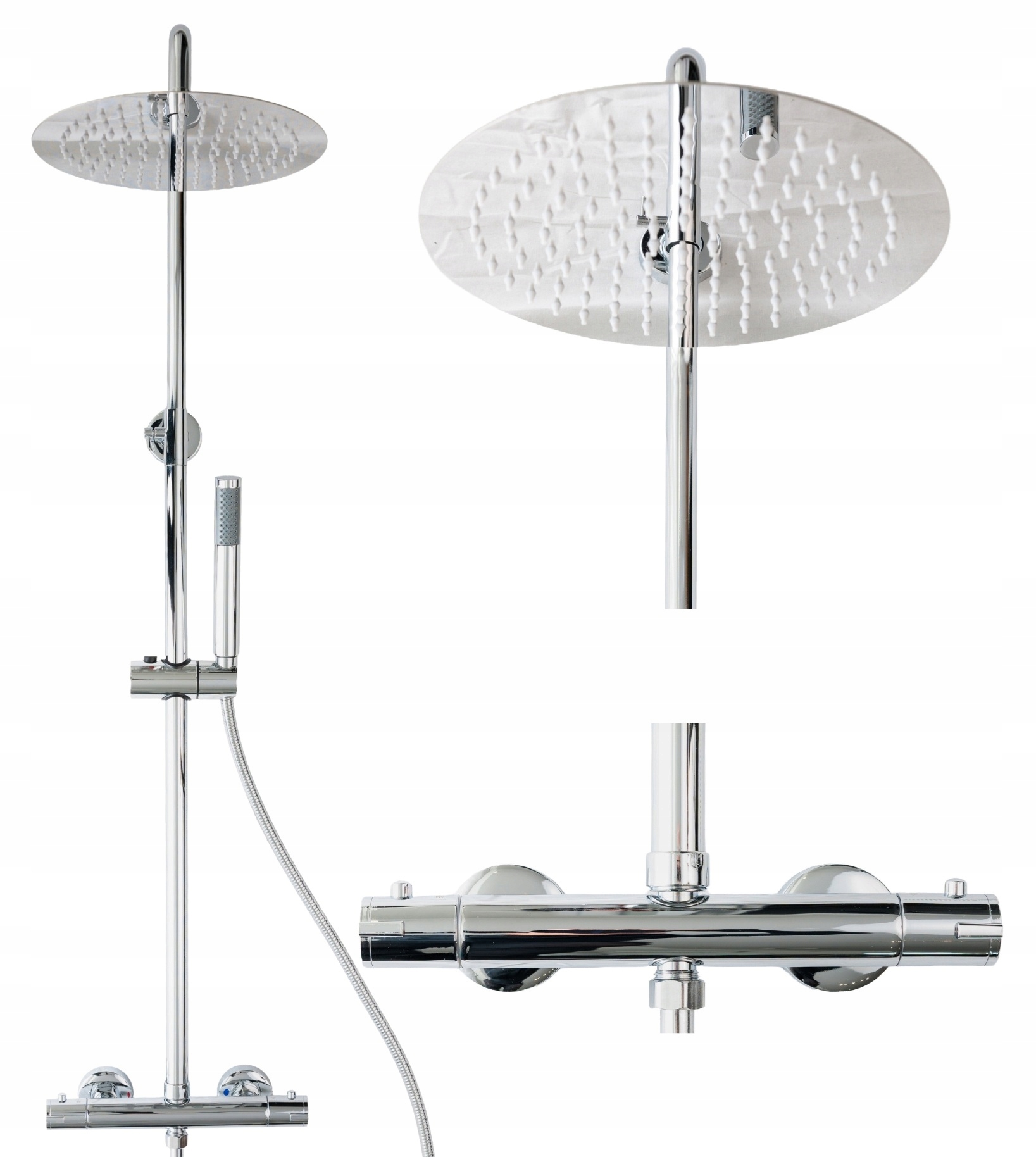 Sprchový set s nástěnným termostatem Indes Sofia stříbrný chrom