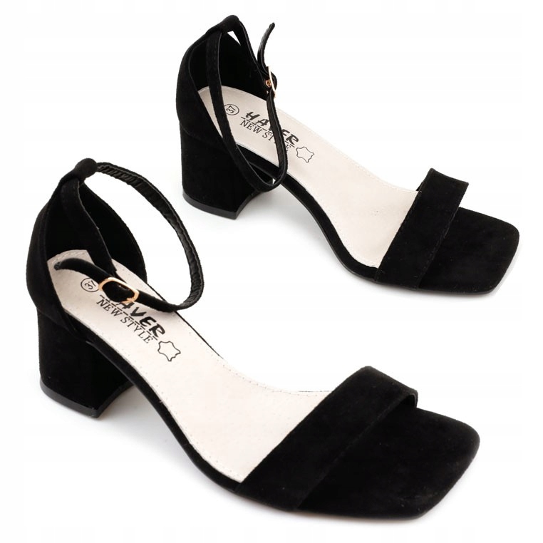 

Sandały Damskie Na Obcasie Słupku Buty zamszowe