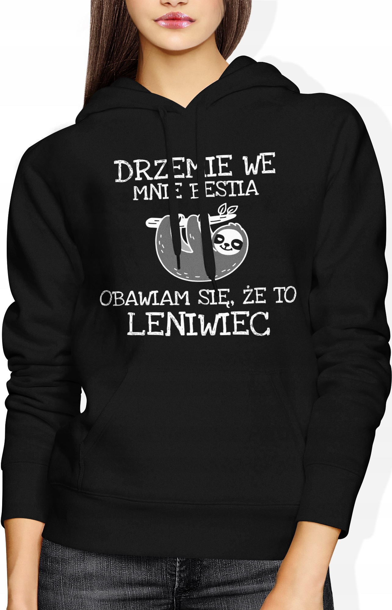 

Bluza Damska Leniwiec Śmieszna Z Kapturem Rozm L