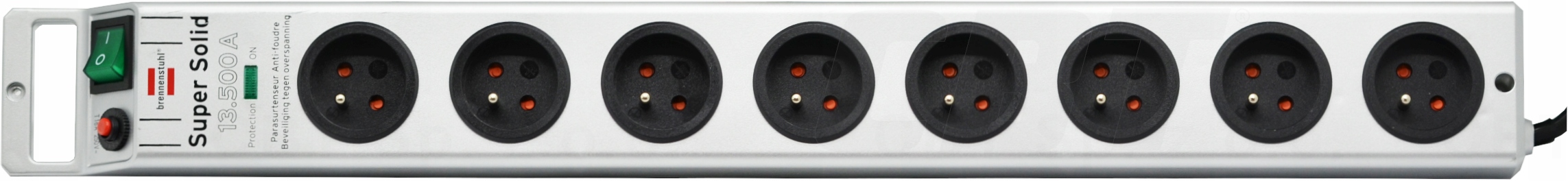 LISTWA ZASILAJĄCA PRZECIWPRZEPIĘCIOWA 8 GNIAZD KABEL 2,5m 13.500A Liczba gniazd 8