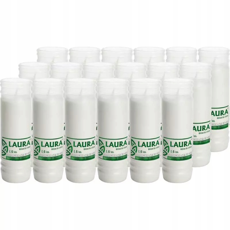 Bispol Laura Parafínové náplně do hřbitovních svíček Doba Hoření 108h, L6 18 ks