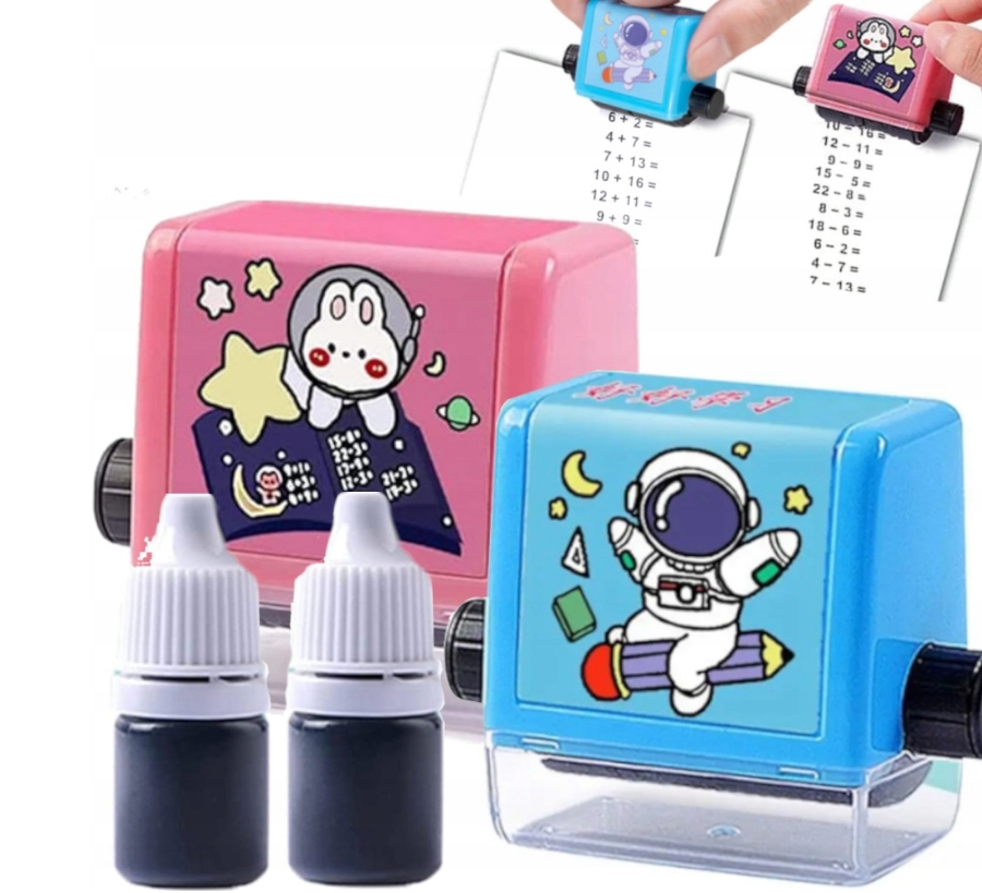 DRUKARKA MATEMATYCZNA PIECZĄTKA NAUKA LICZENIA +/- PREZENT NA DZIEN DZIECKA